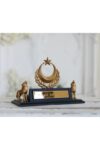 Personalized Wolf Emblem Name Plate Desk Decor Gold Finish Resin Marble Dust Custom Name Office Nameplate refined Gift