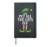 Pet All The Cats Elf Matching Family Group Christmas Pyjamas Hardcover Journal, Black