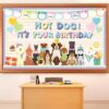 Pet Dog Bulletin Board Classroom Decorations Set Back to School Bulletin Board Dog Paw Paper Cutouts Borders Motivational DIY Birthday Banners for Nursery Chalkboard Wall Door Decor Teachers Supplies