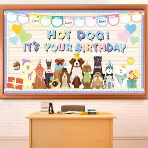 Pet Dog Bulletin Board Classroom Decorations Set Back to School Bulletin Board Dog Paw Paper Cutouts Borders Motivational DIY Birthday Banners for Nursery Chalkboard Wall Door Decor Teachers Supplies