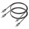 Pet Proof USB C to USB C Charger Cable 6.6FT 2 Pack, Metal Braided Durable