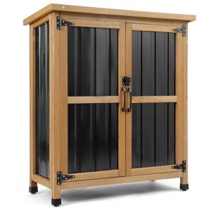 PetsCosset Small Weatherproof Outdoor Storage Cabinet with Lockable Doors