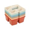 PETSOLA Supply Organizer with Handle 4-Compartment Divided Storage Basket Portable Storage Basket with Handle for Teachers, Students, Classroom, Art Room