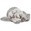 Pfaltzgraff Rustic Lodge 12 Piece Dinnerware Set, Porcelain Plates, Bowls