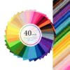 Phantomon 40 Colors Felt Sheets for Crafts, 8" x 12" High-Density Stiff Felt Fabric, Firm Multi-Color Felt Rectangles (A4 Size) for Sewing, DIY Embroidery, and School Projects