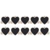 Phefop 10Pcs Chalkboard Sign MDF and Pine Wood Display Blackboard 7x7.5cm Love Theme Table Number Holder for Wedding Party Cafe Menu Kitchen Counter Price Label Display
