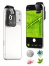 Phone Microscope 200X with LED Light & CPL Filter, Pocket Microscope Camera Attachment for iPhone & Android, No App Needed, STEM Science Gift for Kids, Coin, Jewelry, Plants, Small Objects Inspection