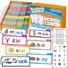 Phonics Flash Cards Word Family Flip Book, 30 Read and Rhyme Flip Books and 10 Test Cards, Sight Words Learn to Read Games for Kids Ages 4-8, Kindergarten Preschool Educational Learning Toys Activity