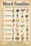 Phonics Posters Word Families Vintage Classroom Cool Wall Art Print Poster 16x24