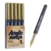 PHOSYNDYE 5 Golden 1-4mm Brush Tips Acrylic Paint Marker Set
