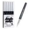 PHOSYNDYE 5 White 1-4mm Brush Tips Acrylic Paint Marker Set