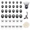 PH PandaHall 24 Sets Craft Eyes Oval Safety Eyes with Eyelashes 4 Sizes Amigurumi Eyes Stuffed Animal Eyes Craft Crochet Eyes with Washers for Teddy Bear, Amigurumi, Puppet, Plush Animal Making