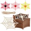 PH PandaHall 50 Sets Unfinished Wood Spider Web Ornaments 4 inch DIY Blank Wooden Cutouts Bulk Undyed Burlywood Halloween Ornaments for Home Harvest Crafts Classroom Fall Decor