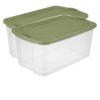 PHXYUADLB 120 Quart Extra-Large Storage Bin With Full-Grip Handles, Clear Plastic Stackable Container For Moving & Home Organization, Green Latches(2Pack)