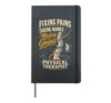 Physical Therapist PT Fixing Pains Taking Names Making Gains Hardcover Journal, Black