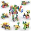 PicassoTiles 152pc STEM Construction Toy Building Set for Kids Ages 3+ Includes Power Drill, Ratchet, Idea Book, Storage Box Educational Engineering Science Kit & Sensory Toys for Boys & Girls PTN152