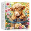 PICKFORU Highland Cow Puzzles for Adults 1000 Pieces, Cute Cow Animal Flower Puzzles 1000 Pieces, Colorful Floral Garden Jigsaw Puzzles, Nature Plant Scenery for Adults