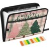 Pigsaly Colorful Christmas Trees Pink Green Plaid Accordion Filing Folder