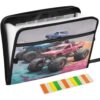 Pigsaly Three Colorufl Monster Trucks Accordion Filing Folder
