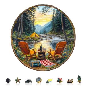 PIJESAKSA Forest Travel Wooden Puzzles for Adults 265 Pieces, L-13.4 * 13in