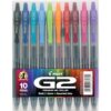 PILOT G2 Premium Gel Roller Pens, Rainbow Gel Pens, G2 Rainbow Colors Pack, 10 Pack Pouch, Bold Point 1.0 mm, Assorted