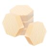 Pine Pieces Carving Hexagon Wood Painting for Unfinished 5pcs