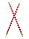 Pink and Gold Wooden Dandiya Sticks, Navratri Dance Set