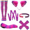 Pink and Purple Striped Cat Costume Accessories Women Halloween Cosplay