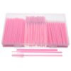 Pink Beauty Tool Cleaning Set with 100 Cotton Swabs, 50 Lip Wands