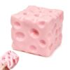 Pink Cheese Squishy Fidget Toy, Slow Rising Stress Relief Squeeze Toy for Adults Over 14 Years Old