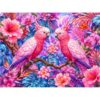 Pink Cockatoos Among Tropical Blooms, Jigsaw Puzzle for Adults, 1000 Pieces