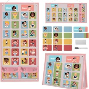 Pink Emotion Pocket Chart for Kids, Calm Down Corner Teaching Supply