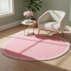 Pink Irregular Rug Minimalist Modern Rugs for Bedroom Living Room Nursery