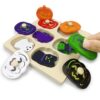 Pinkiwine Halloween Pumpkin Wooden Peg Puzzles Montessori Educational Toys for Kids Toddlers Halloween Toys Party Favors Treat Bags Gifts