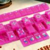 Pink Jelly Acrylic American Mahjong Set, 160 Engraved Tiles