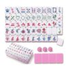 Pink Mahjong Set 160 Tiles with 3 sieves