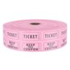 Pink Paper Raffle Ticket Roll for Parties and Annual Meetings Events