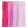 Pink Pipe Cleaners, 100 Pieces Chenille Stems Craft, 12 inch Long Fluffy Pipe Cleaners for Creative DIY Art Craft Projects, Home Decoration Supplies (6 mm x 30 cm, Pink Series-4 Colors)
