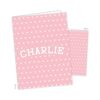 Pink Polka Dot Dots Pocket Folder Gift Name Back to School Supplies Teacher Office Birthday Girl Boy Kids Custom Personalized