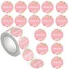Pink Rose Thank You Roll Stickers, 300PCS, 1.18 Inch
