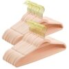 Pink Velvet Hangers 60 Pack with 360° Gold Hooks, Non-Slip
