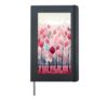 Pink Winter Leaves Modern Watercolor Abstract Art Hardcover Journal, Black