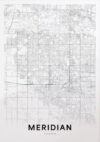Pirkoca Meridian City Map Street Idaho Road Office Poster Wall Art Prints (Unframed,20X30 inch (50X75CM))