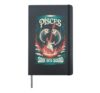 Pisces Zodiac Music Guitar Ocean Fire Fish Sound Waves Vibe Hardcover Journal, Black