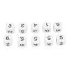 Pissente Number Dice Set Plastic Polyhedral Dice 20PCS 16mm Round Corner Number Cubes for Math Learning Board Games Classroom Teaching Family Activities (White)