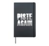 Piste Again Runway Skiing Skies Nature Sporty Ski Sporty Hardcover Journal, Black