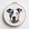 Pit Bull Cross Stitch Kits for Beginners Adults,11 CT Patterns Dimensions Embroidery Kits Arts Craft Kits, Home Decor 13.7 x 13.7in,35x35cm（26318）-2A