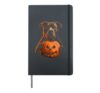 Pitbull Halloween Dog Lover Jack O Lantern Face Pumpkin Hardcover Journal, Black
