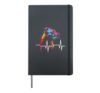 Pit Bull Heartbeat - Vintage Colorful Pit Bull Dog Lover Hardcover Journal, Black