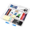 Pitmoly Expandable Desk Drawer Organizer, Expandable Storage Tray with Adjustable Compartments - Customizable Desk Organizer for Makeup, Utensils, Office Supplies, Junk Drawer & Bathroom